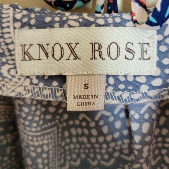 Knox Rose | Mixed Print Boho Sleeveless Tank Blouse with Tie Back Size Small - Picture 4 of 5
